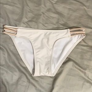 White Bikini Bottoms with Gold Detailing